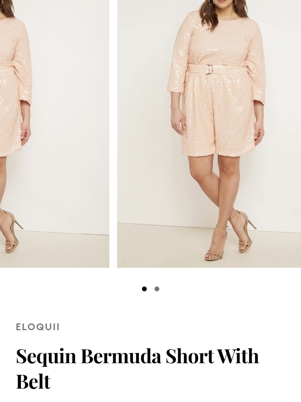 Peach Set /Sequined Top & Shorts